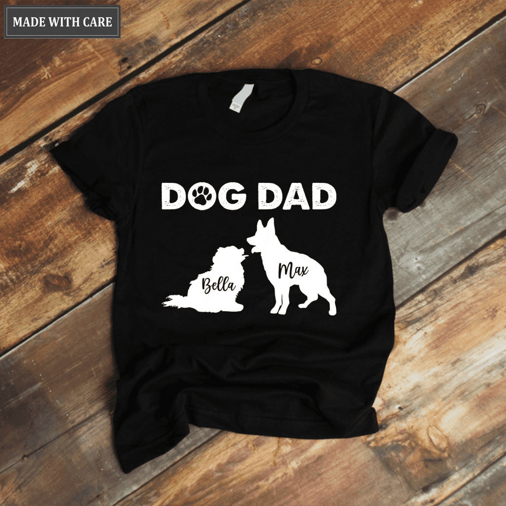 Personalized Dog Dad Shirt with YOUR Pet's Breeds and Dog's Names