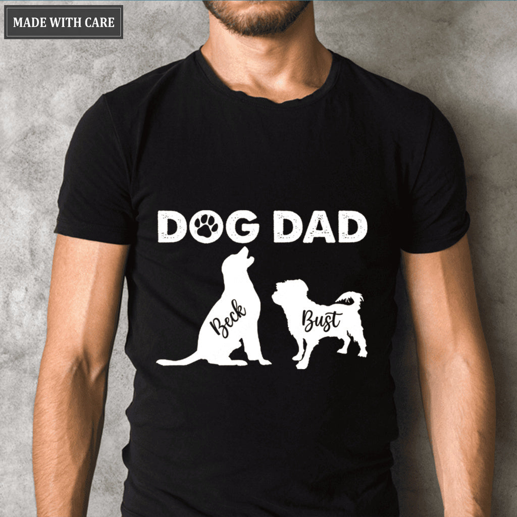 Personalized Dog Dad Shirt with YOUR Pet's Breeds and Dog's Names