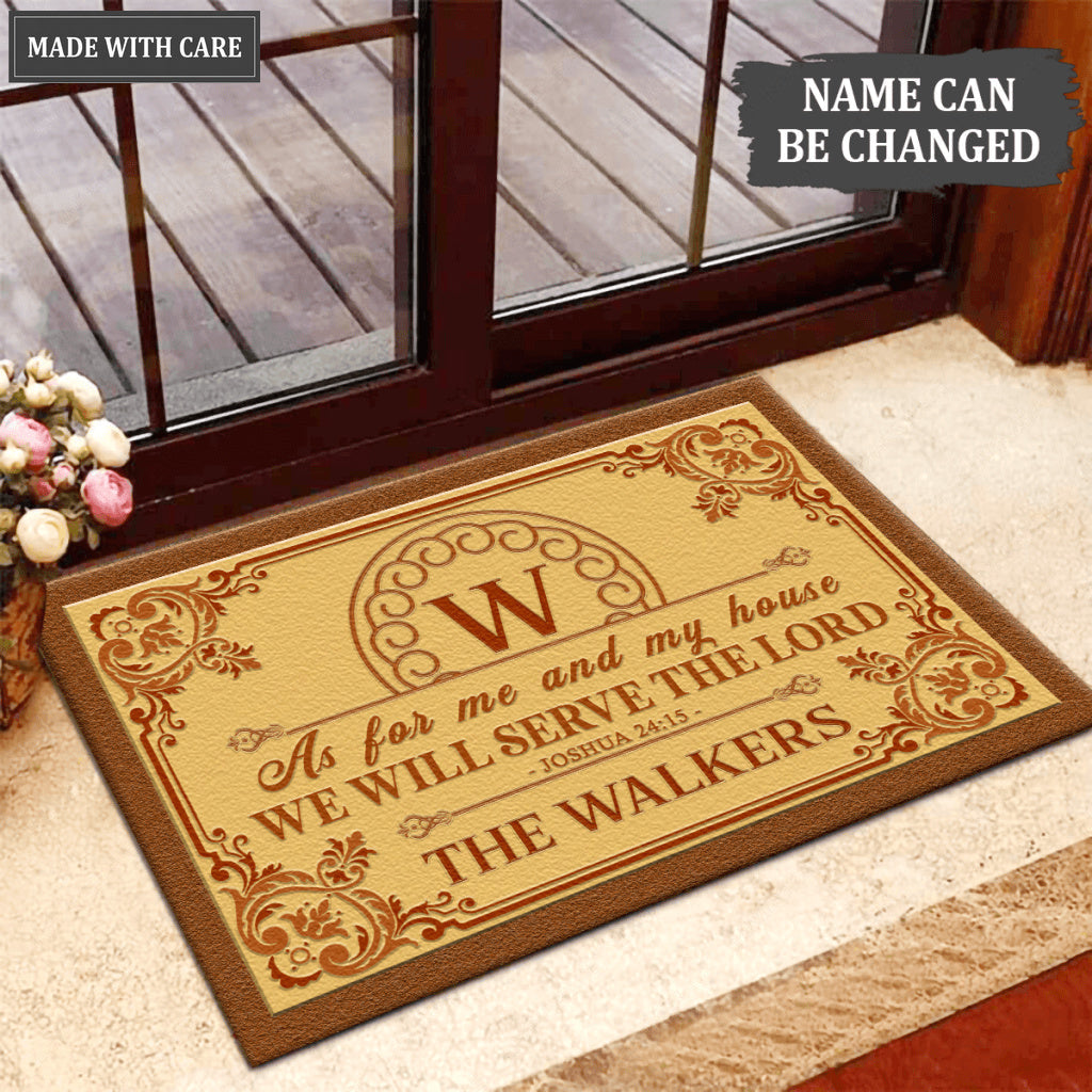 Luvingrace L40 Monogram Collection As For My House Personalized Doormat