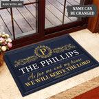 Printfamily L41 Monogram Collection As For My House Personalized Doormat