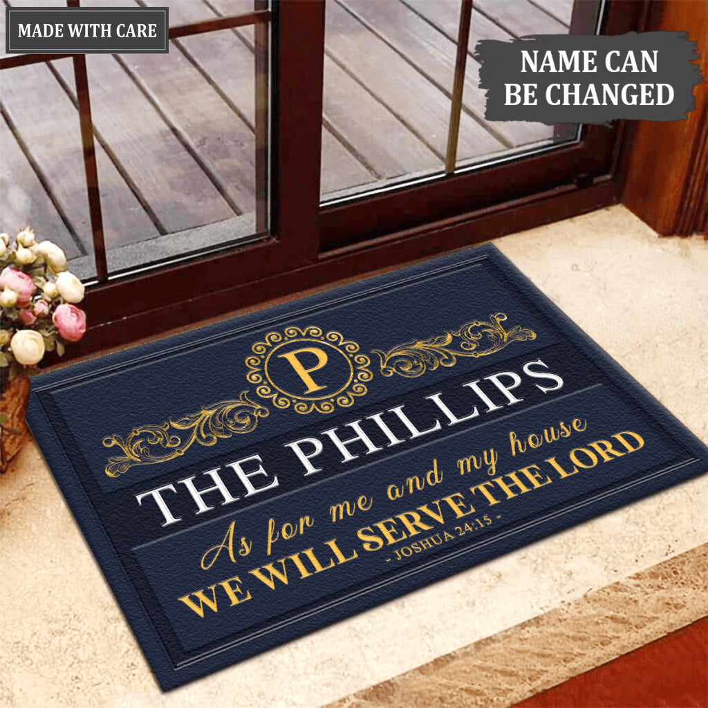 Luvingrace L41 Monogram Collection As For My House Personalized Doormat