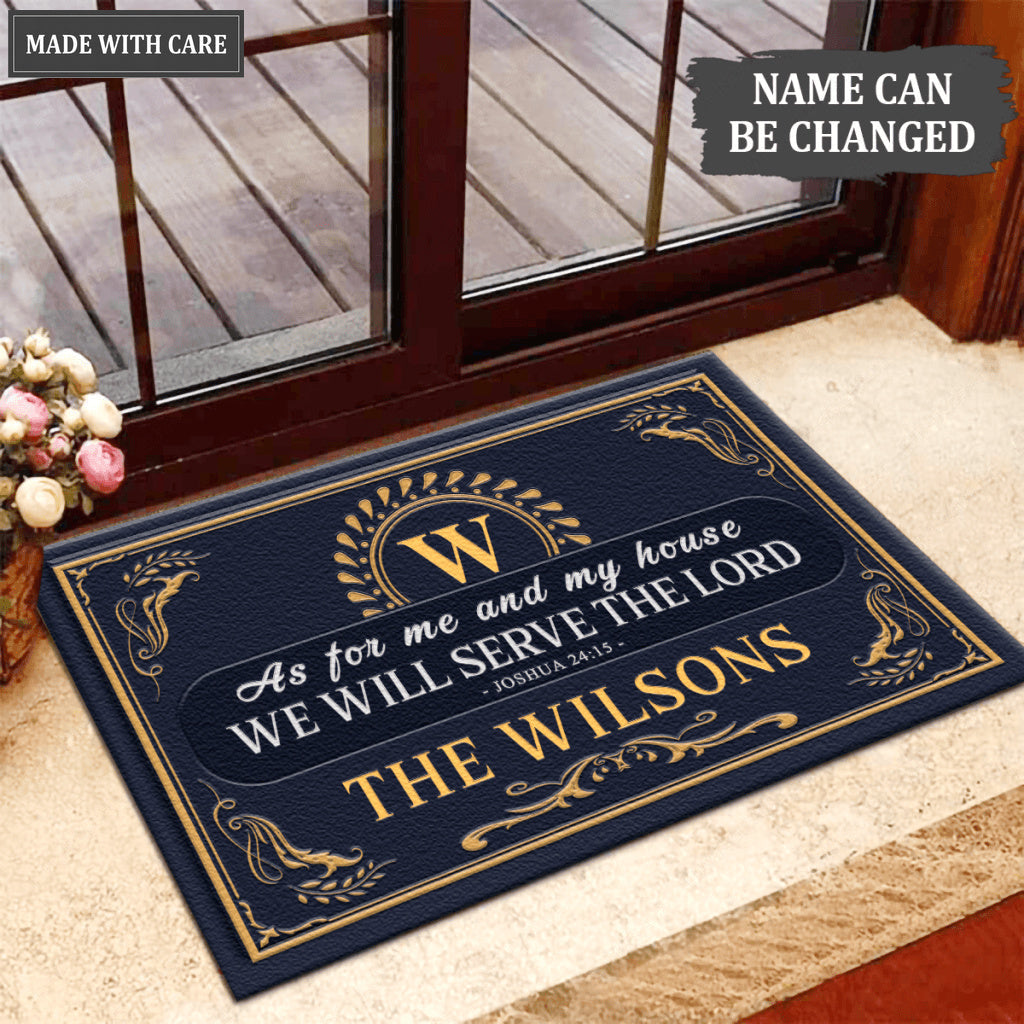 Luvingrace L42 Monogram Collection As For My House Personalized Doormat