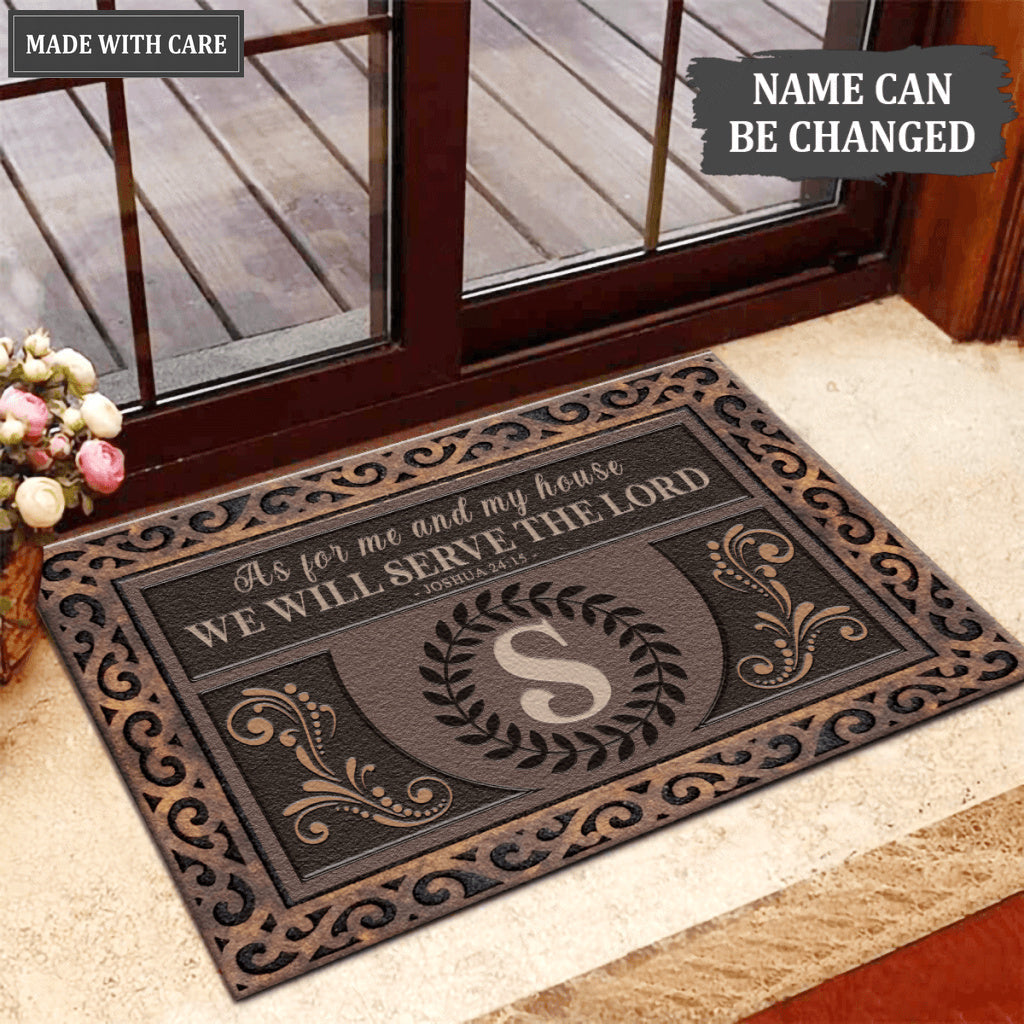 Luvingrace L45 Monogram Collection As For My House Personalized Doormat