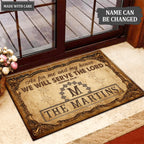 Printfamily L46 Monogram Collection As For My House Personalized Doormat
