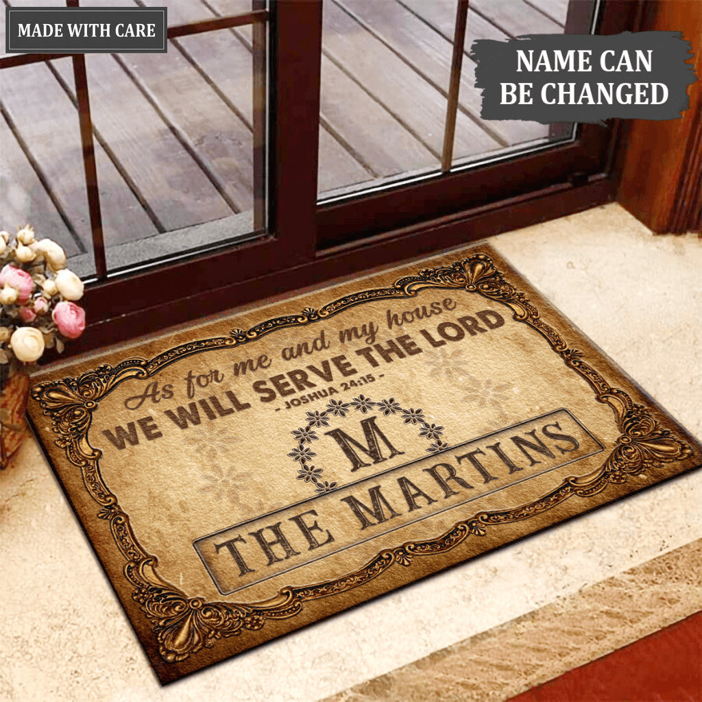 Luvingrace L46 Monogram Collection As For My House Personalized Doormat