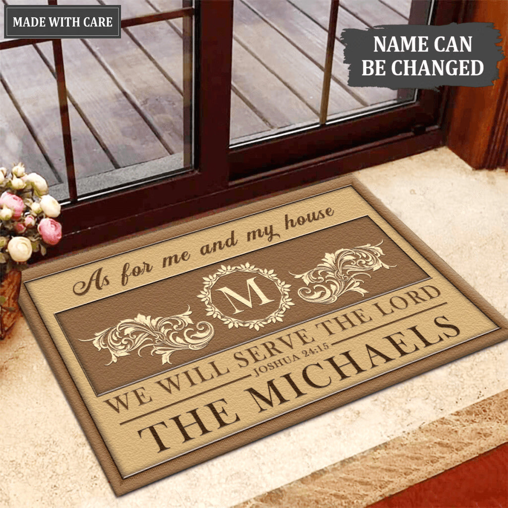 Luvingrace L49 Royal Monogram Collection As For My House Personalized Doormat