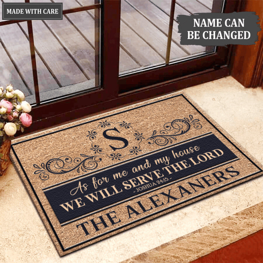 Luvingrace L52 Royal Monogram Collection As For My House Personalized Doormat