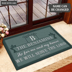 Luvingrace L55 Royal Monogram Collection As For My House Personalized Doormat
