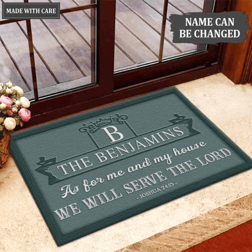 Luvingrace L55 Royal Monogram Collection As For My House Personalized Doormat