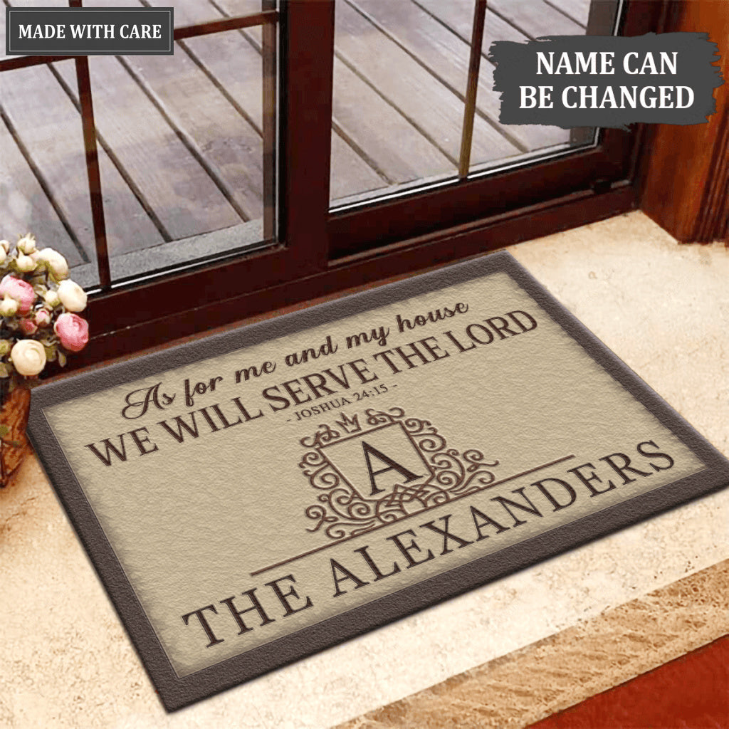 Luvingrace L56 Royal Monogram Collection As For My House Personalized Doormat