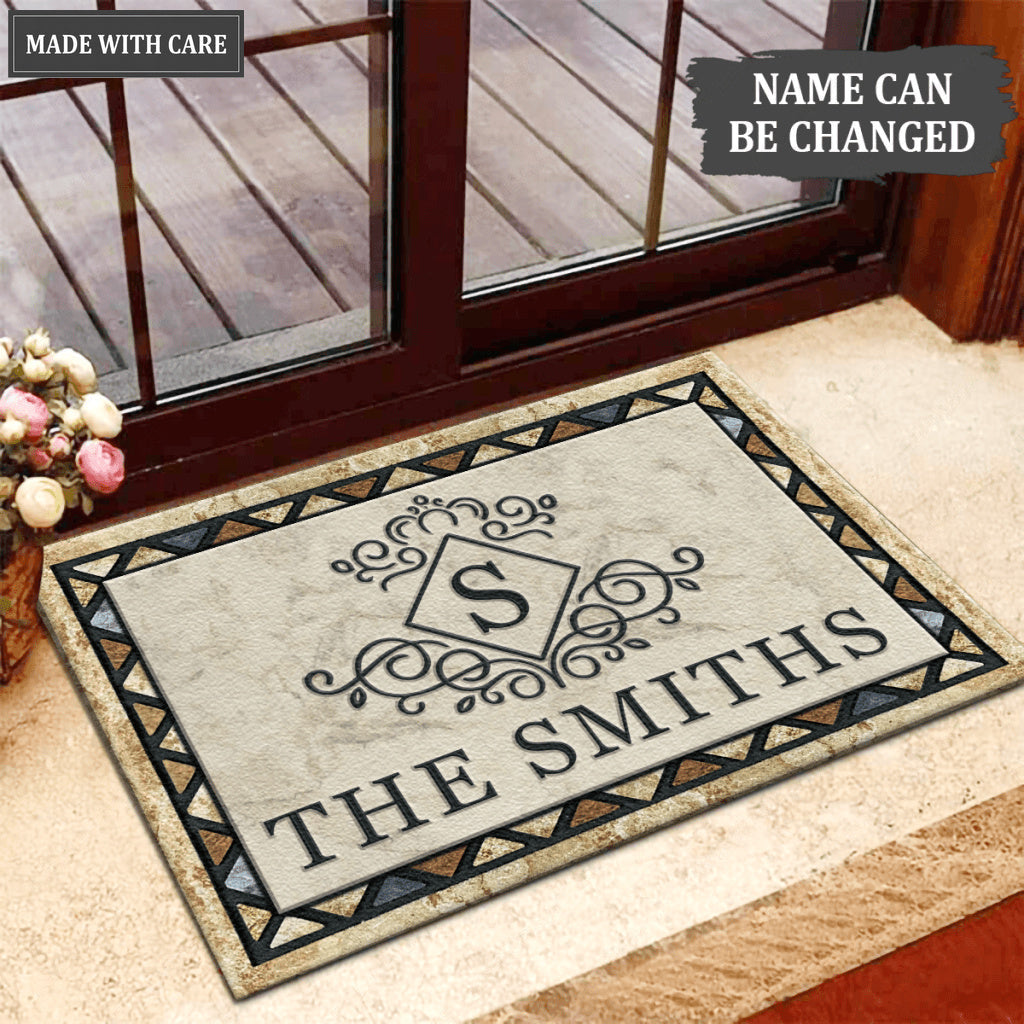 Luvingrace L57 Royal Monogram Collection Family Name Personalized Doormat