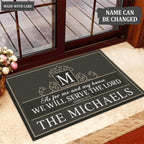 Printfamily L58 Royal Monogram Collection As For My House Personalized Doormat