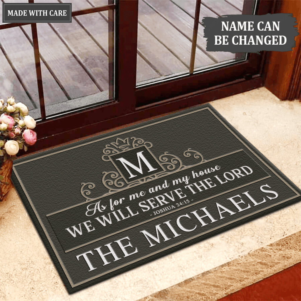 Luvingrace L58 Royal Monogram Collection As For My House Personalized Doormat