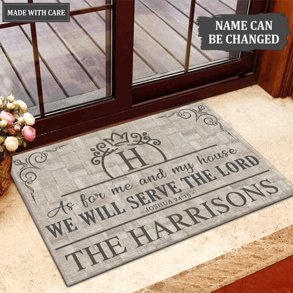 Luvingrace L59 Royal Monogram Collection As For My House Personalized Doormat