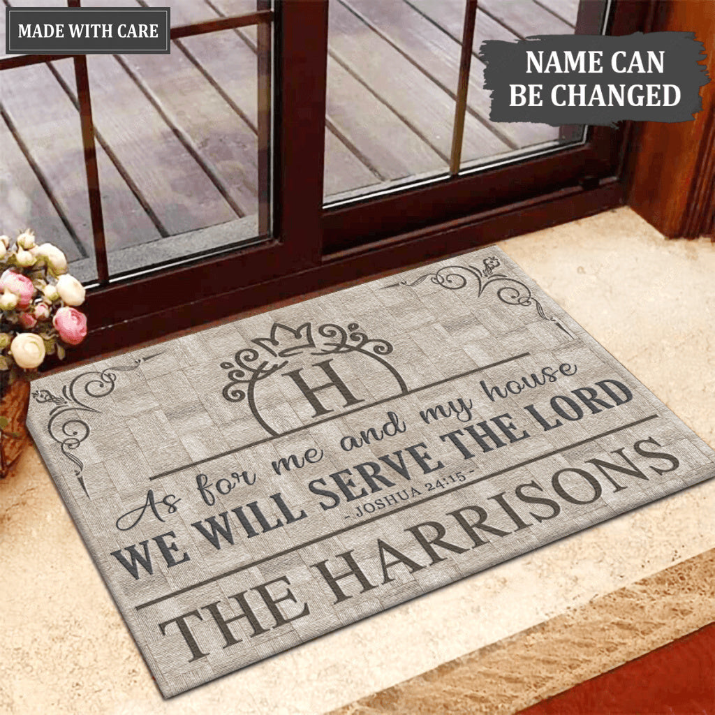 Printfamily L59 Royal Monogram Collection As For My House Personalized Doormat
