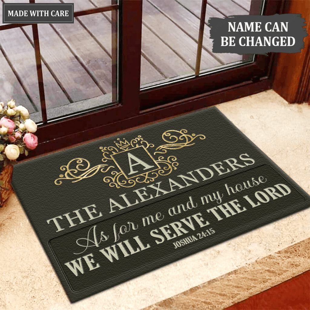 Luvingrace L60 Royal Monogram Collection As For My House Personalized Doormat