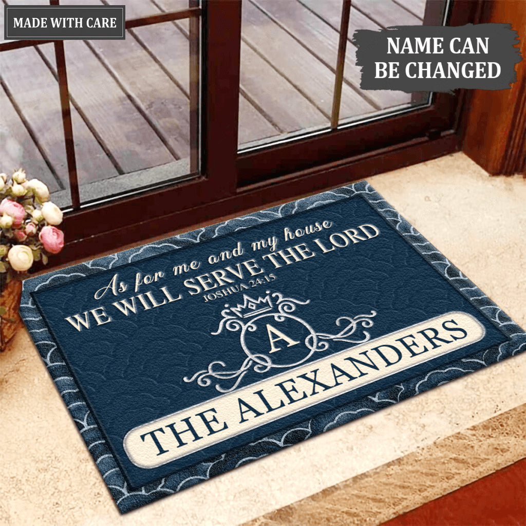 Luvingrace L61 Royal Monogram Collection As For My House Personalized Doormat