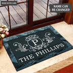 Luvingrace L62 Royal Monogram Collection Family Name Personalized Doormat