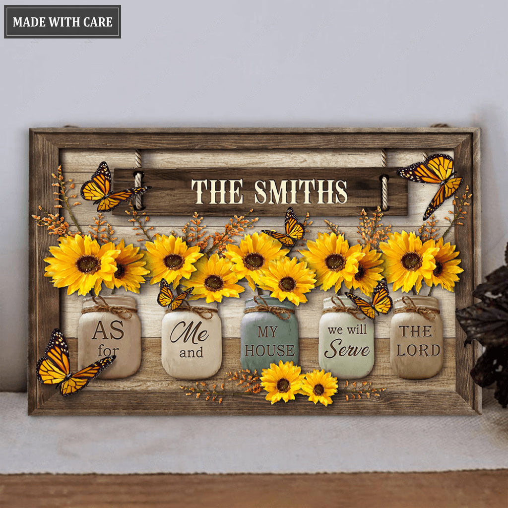 Personalized Lord Sunflower Jars Wood Rectangle Sign