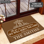 Printfamily L63 Royal Monogram Collection As For My House Personalized Doormat