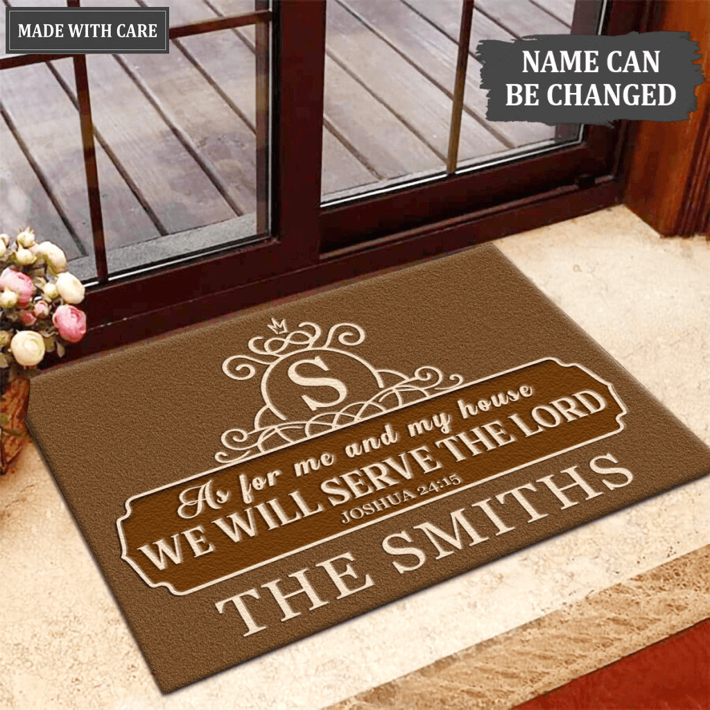 Printfamily L63 Royal Monogram Collection As For My House Personalized Doormat