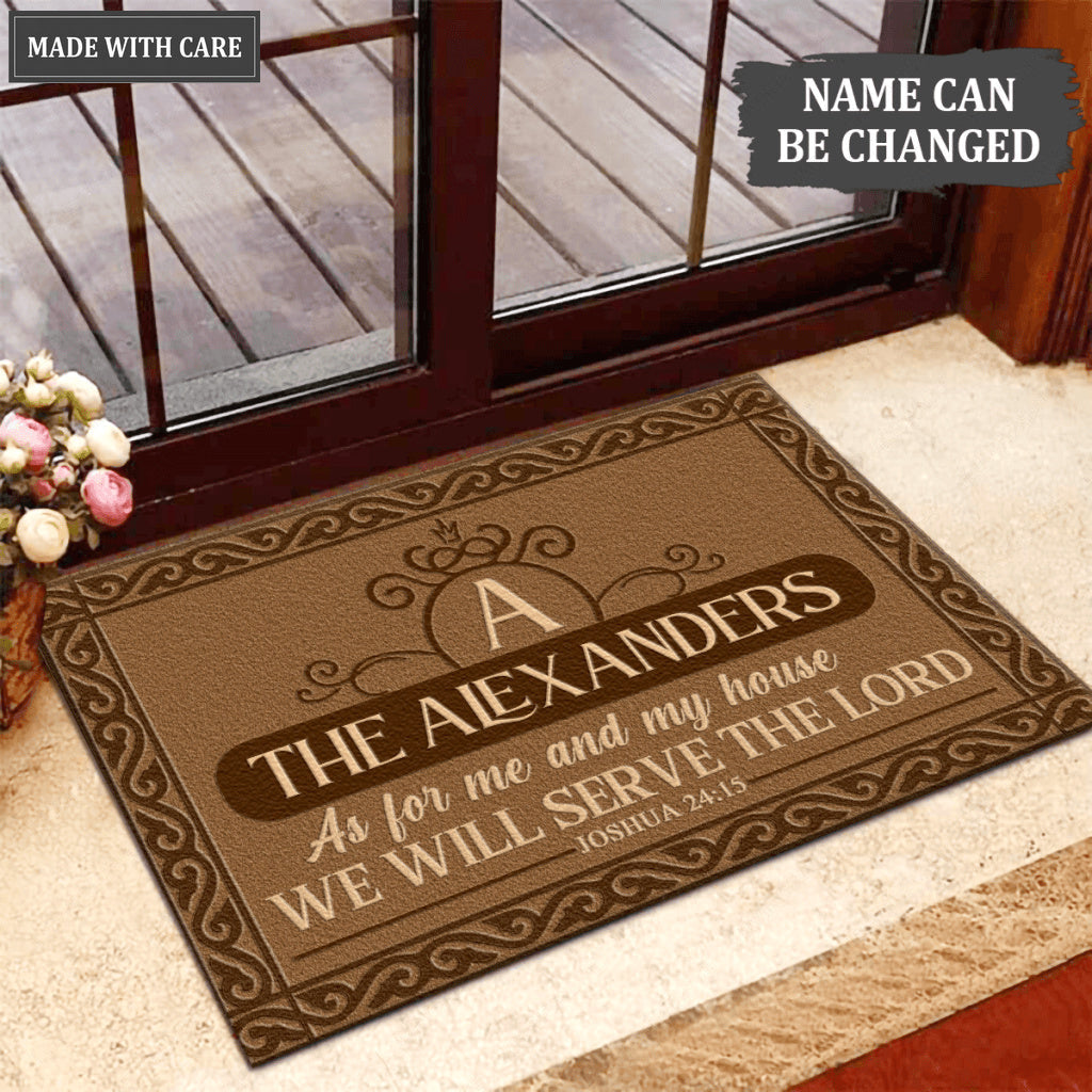 Printfamily L64 Royal Monogram Collection As For My House Personalized Doormat