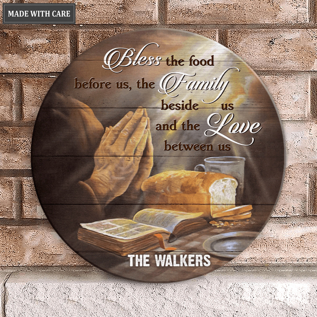 Personalized Morning Prayer Wood Circle Sign