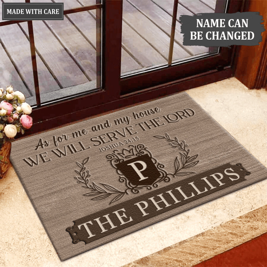 Printfamily L65 Royal Monogram Collection As For My House Personalized Doormat