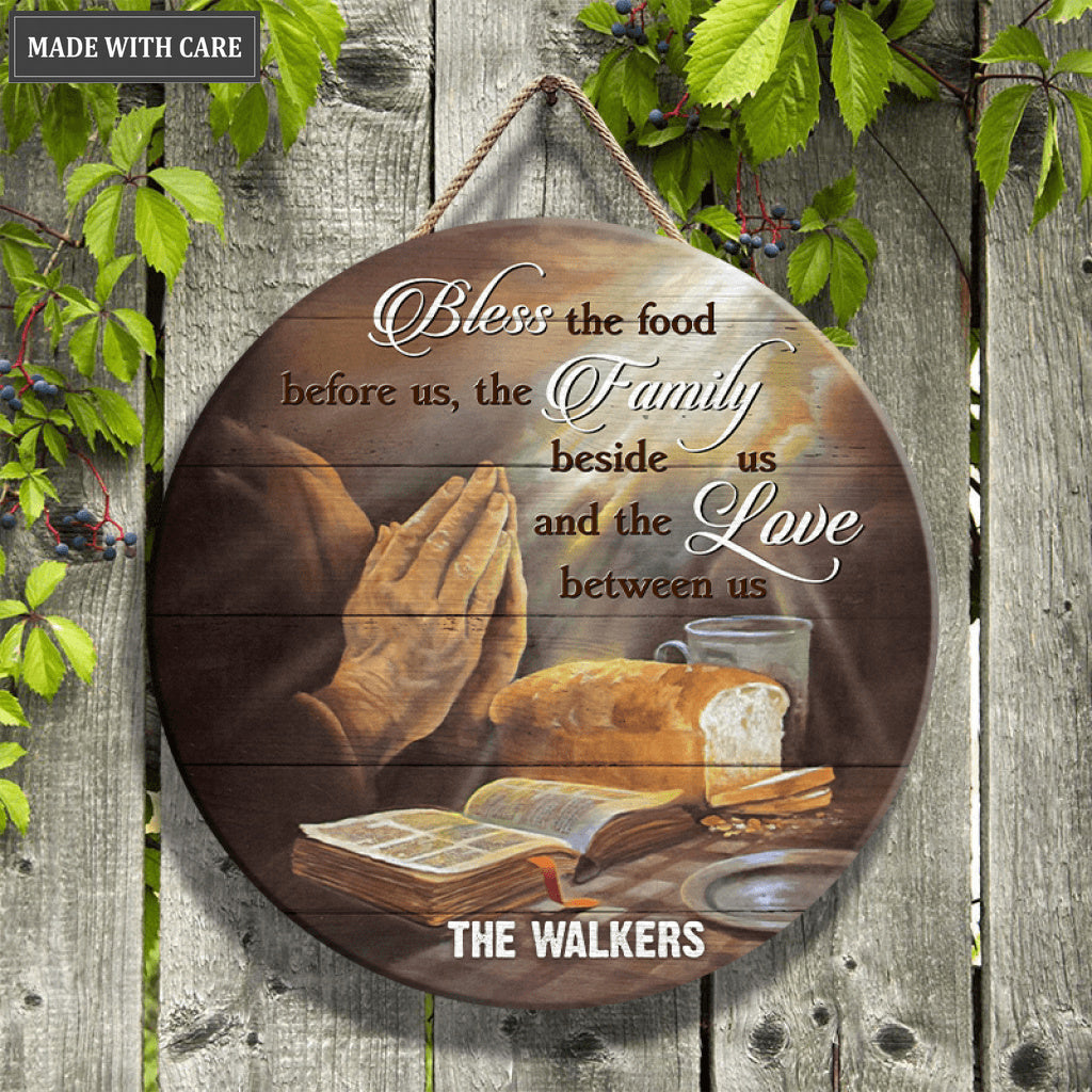 Personalized Morning Prayer Wood Circle Sign