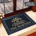 Luvingrace L66 Royal Monogram Collection Family Name Personalized Doormat