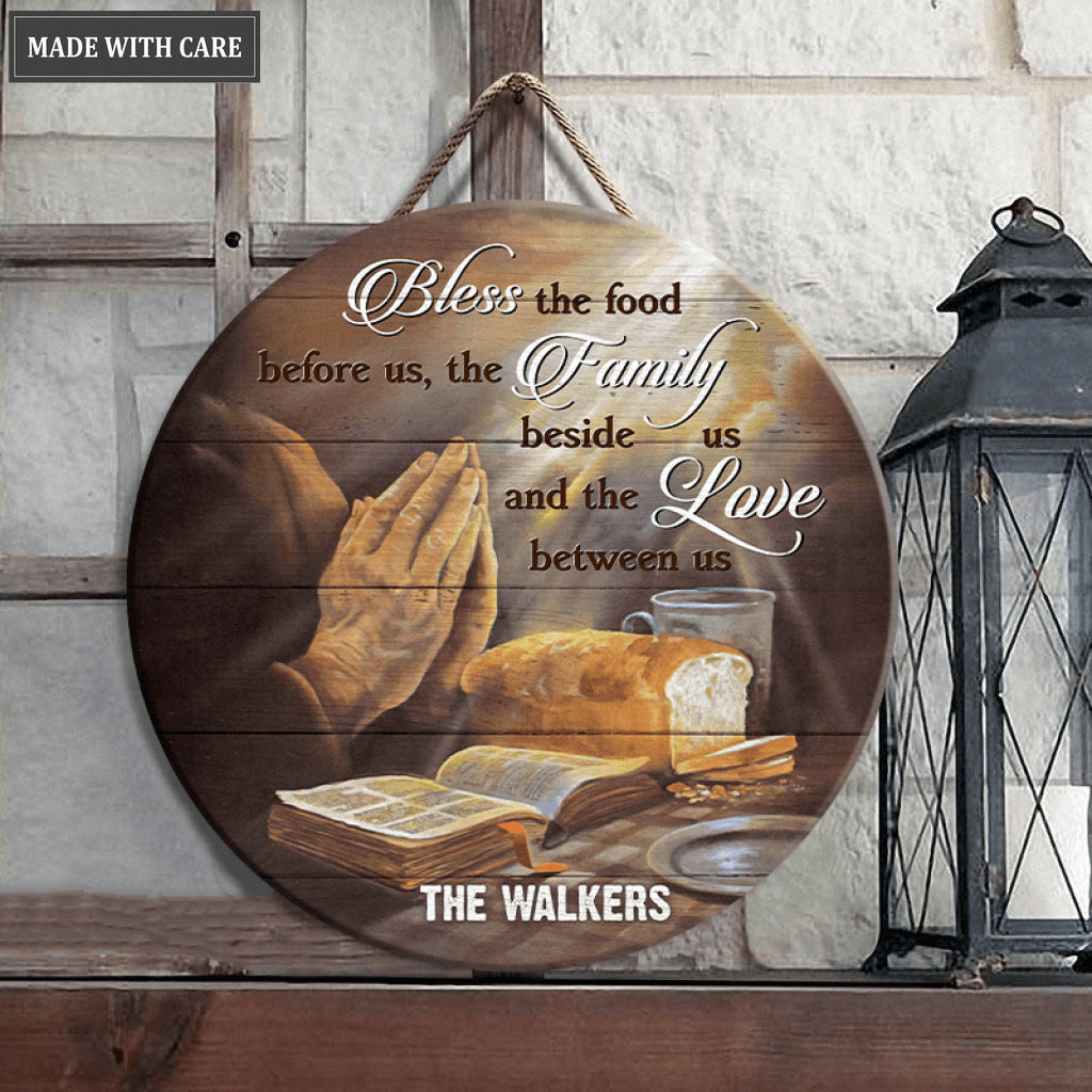 Personalized Morning Prayer Wood Circle Sign