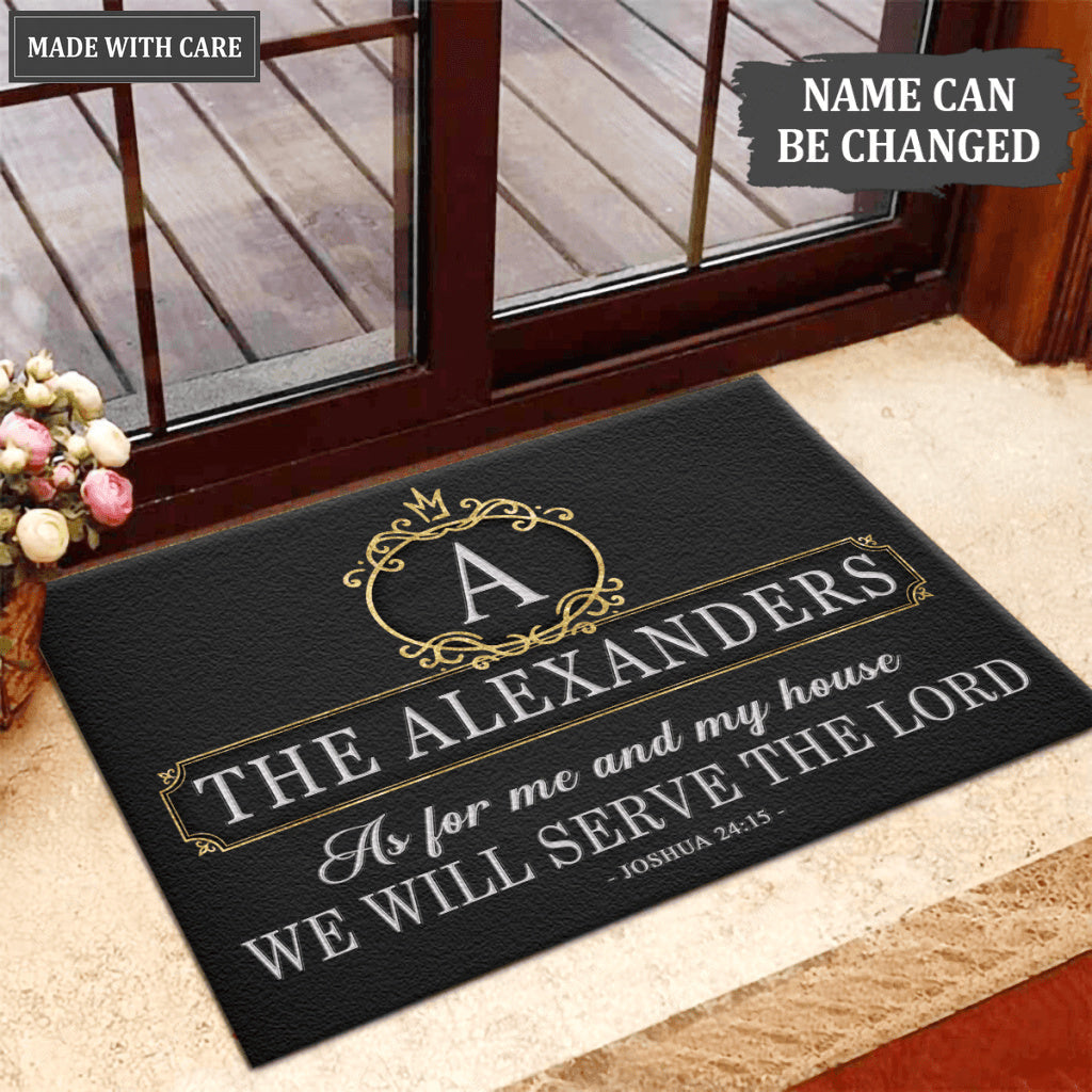 Printfamily L69 Royal Monogram Collection As For My House Personalized Doormat