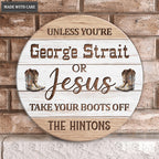 Personalized Only Jesus Can Wear Boots Wood Circle Sign