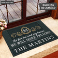 Printfamily L70 Luxury Monogram Collection As For My House Personalized Doormat