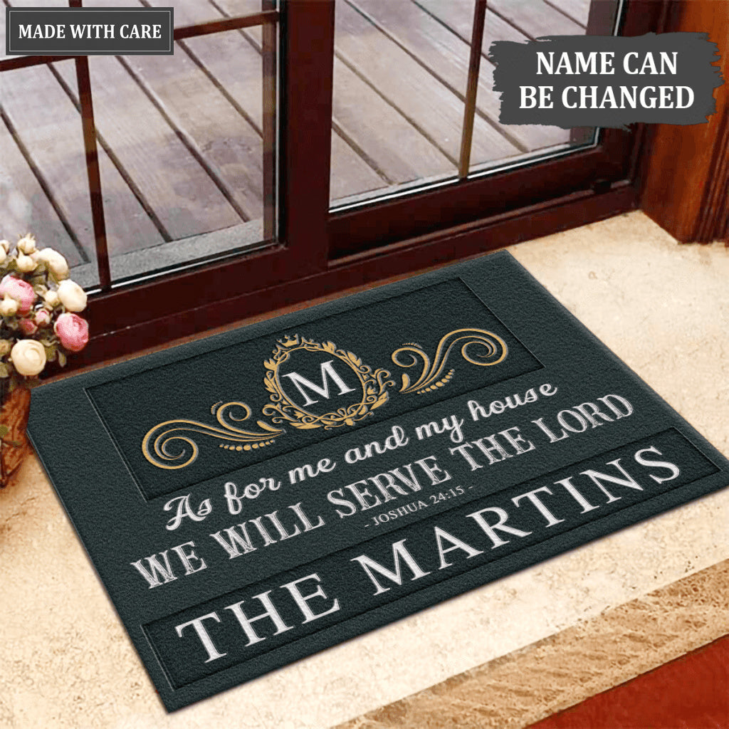 Printfamily L70 Luxury Monogram Collection As For My House Personalized Doormat