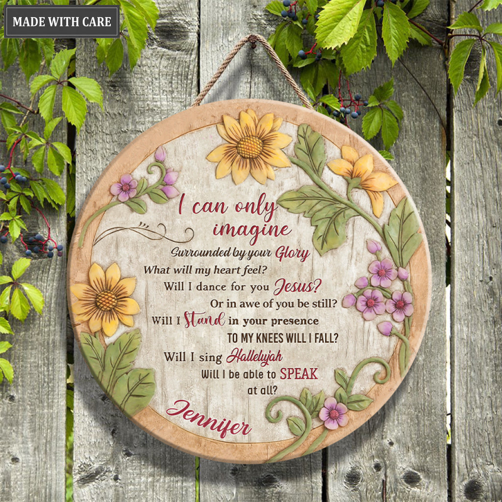 Personalized Sunflower Of Glory Wood Circle Sign