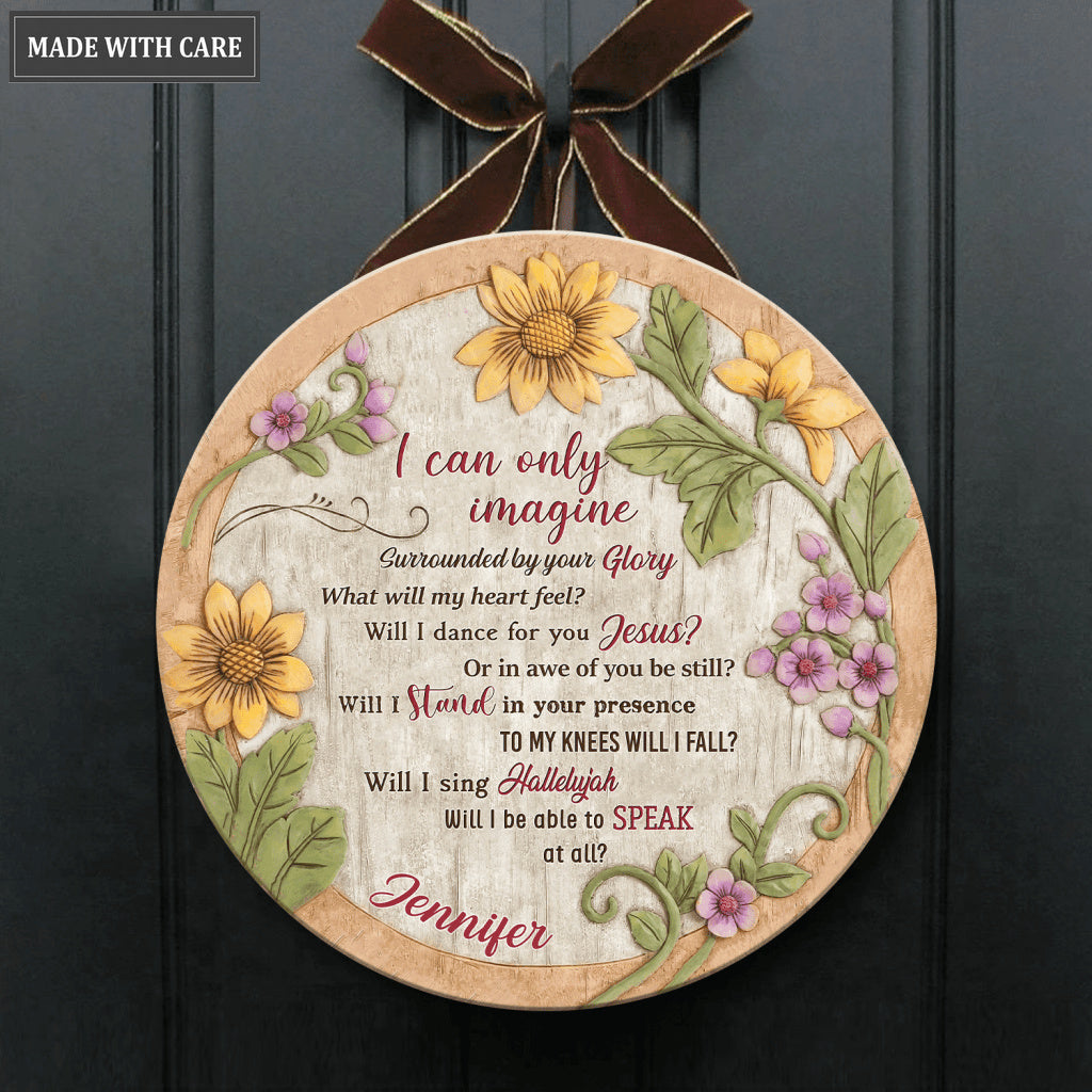 Personalized Sunflower Of Glory Wood Circle Sign