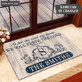 Printfamily L77 Luxury Monogram Collection As For My House Personalized Doormat