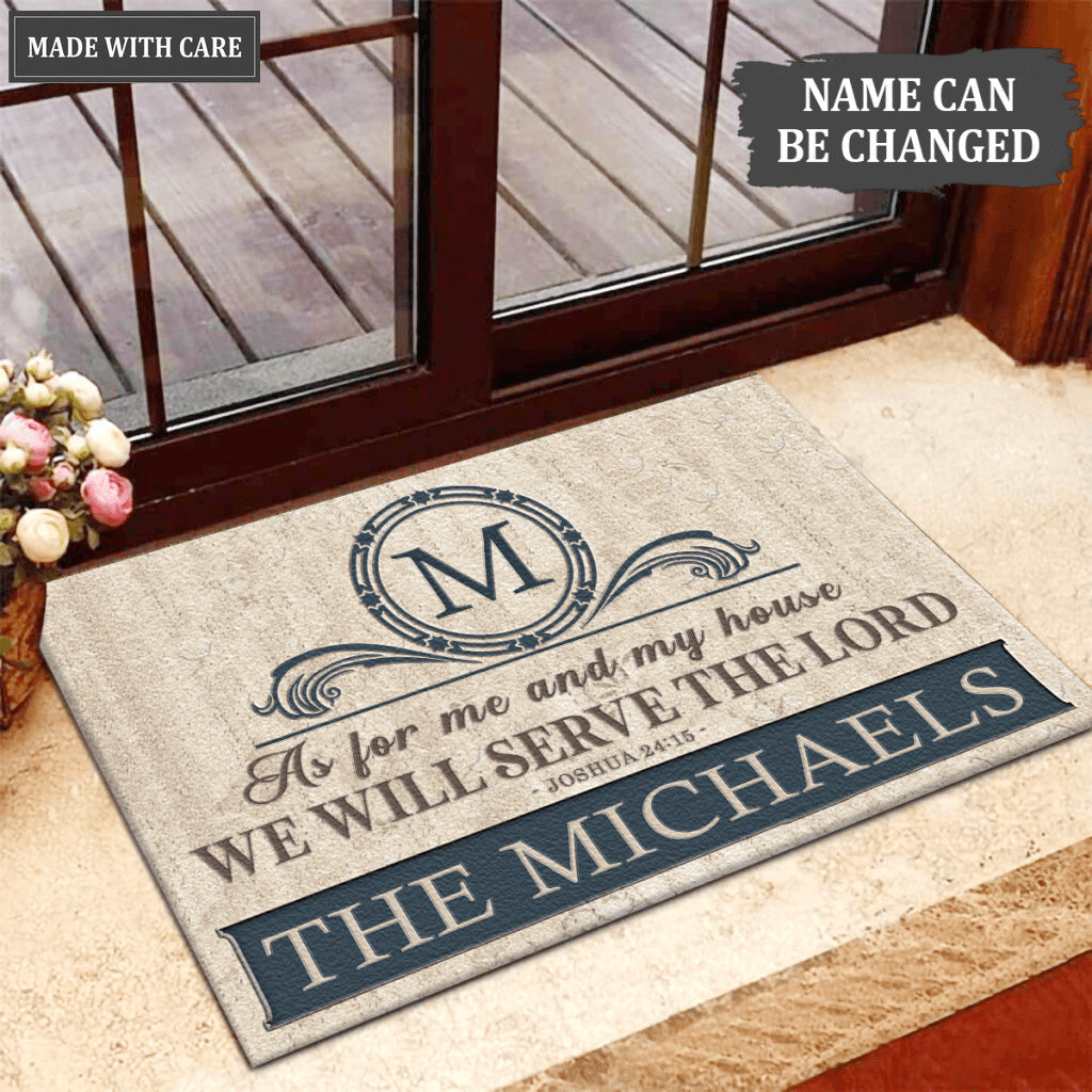 Printfamily L80 Floral Monogram Collection As For My House Personalized Doormat