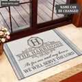 Printfamily L81 Vintage Monogram Collection As For My House Personalized Doormat