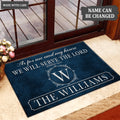 Printfamily L86 Vintage Monogram Collection As For My House Personalized Doormat