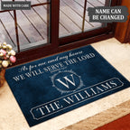 Printfamily L86 Vintage Monogram Collection As For My House Personalized Doormat