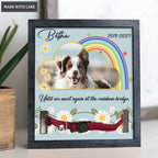 Blue Cloud And Rainbow Until We Meet Again - Personalized Custom Pet Memorial Sign
