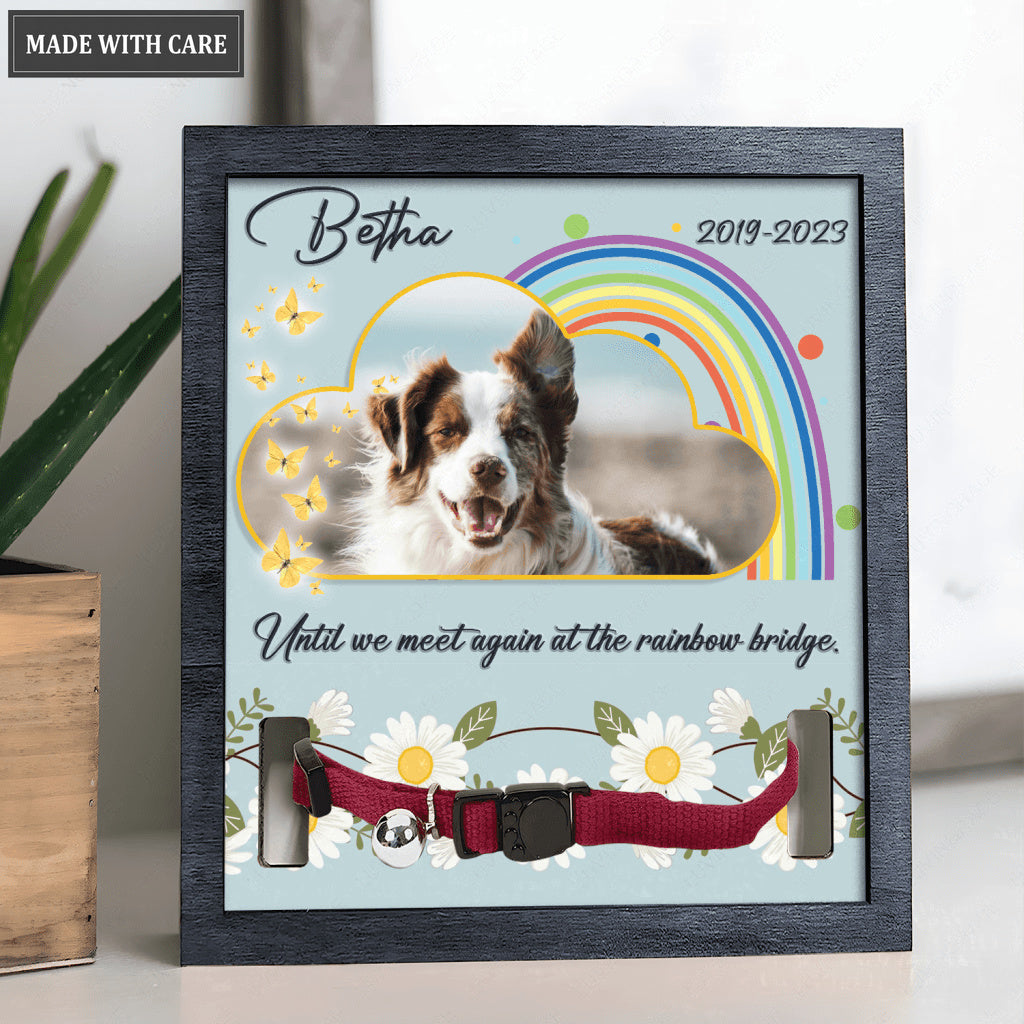 Blue Cloud And Rainbow Until We Meet Again - Personalized Custom Pet Memorial Sign