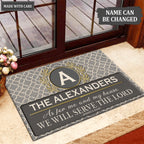 Printfamily L89 Vintage Monogram Collection As For My House Personalized Doormat