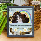 Blue Cloud And Rainbow Until We Meet Again - Personalized Custom Pet Memorial Sign