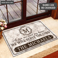 Printfamily L91 Vintage Monogram Collection As For My House Personalized Doormat