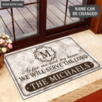 Printfamily L91 Vintage Monogram Collection As For My House Personalized Doormat