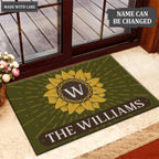 Luvingrace L92 Sunflower Monogram Collection Family Name Personalized Doormat