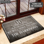 Printfamily L99 Vintage Monogram Collection As For My House Personalized Doormat
